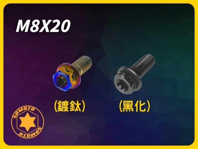 白鐵鍍燒鈦M8X20 MM P1.25