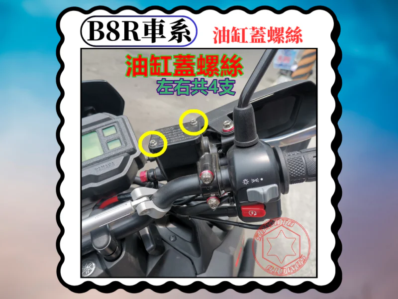 B8R 車系專用 油缸蓋/煞車油杯白鐵螺絲組(4顆)
