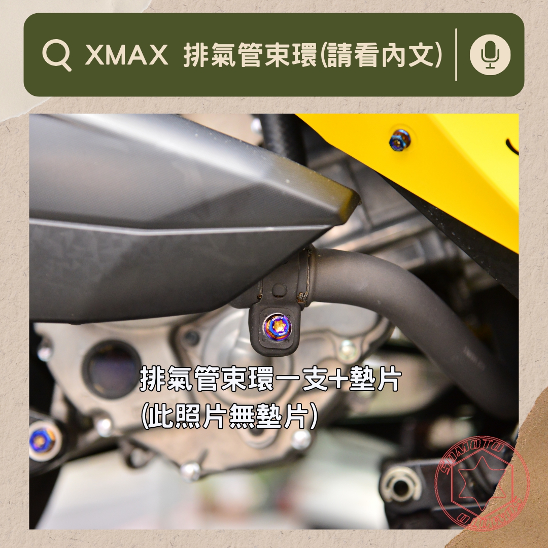 XMAX 排氣管束環部位說明與實裝圈選圖