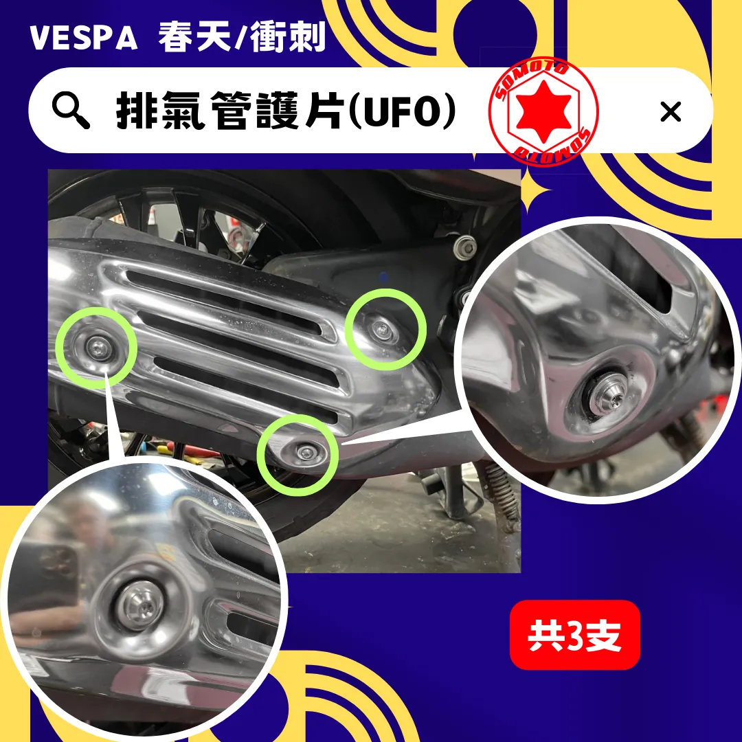 偉士牌 排氣管護片(白鐵)