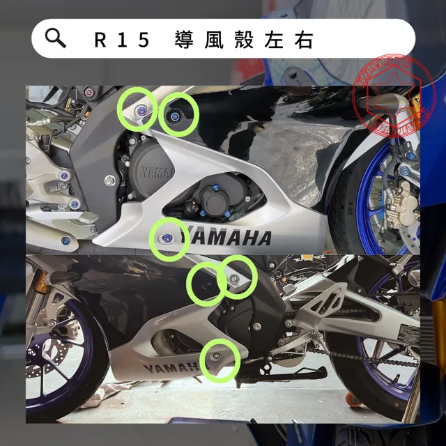導風殼左右安裝位置示意,各款式共用參考照片