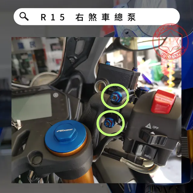右煞車總泵安裝位置示意,各款式共用參考照片
